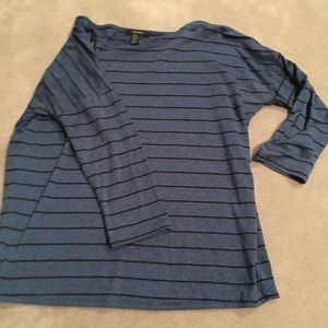 Blue and Black Striped Forever 21 Top